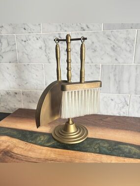 Vintage Brass Brush and Dust Pan / Crumb Catcher
